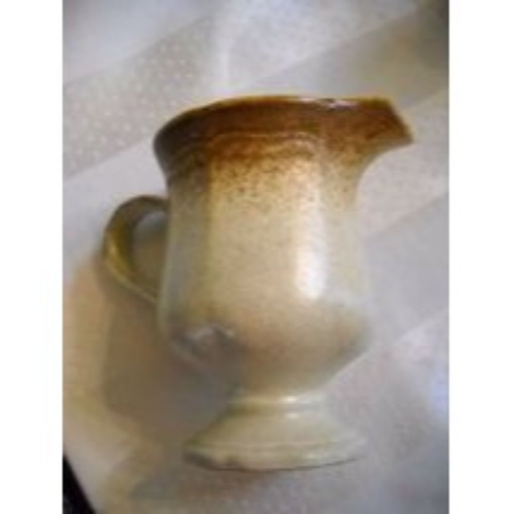 Mikasa Footed Coffee Creamer Brown Beige Whole Wheat Stoneware E8000